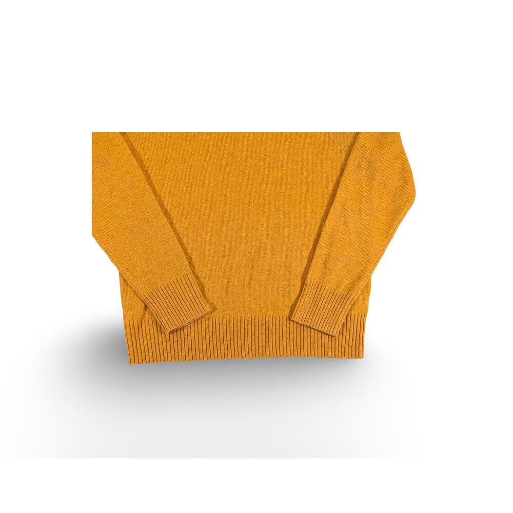 J Crew Rugged Merino Sweater Mens Medium Mustard Gold Wool Blend - Picture 2 of 7